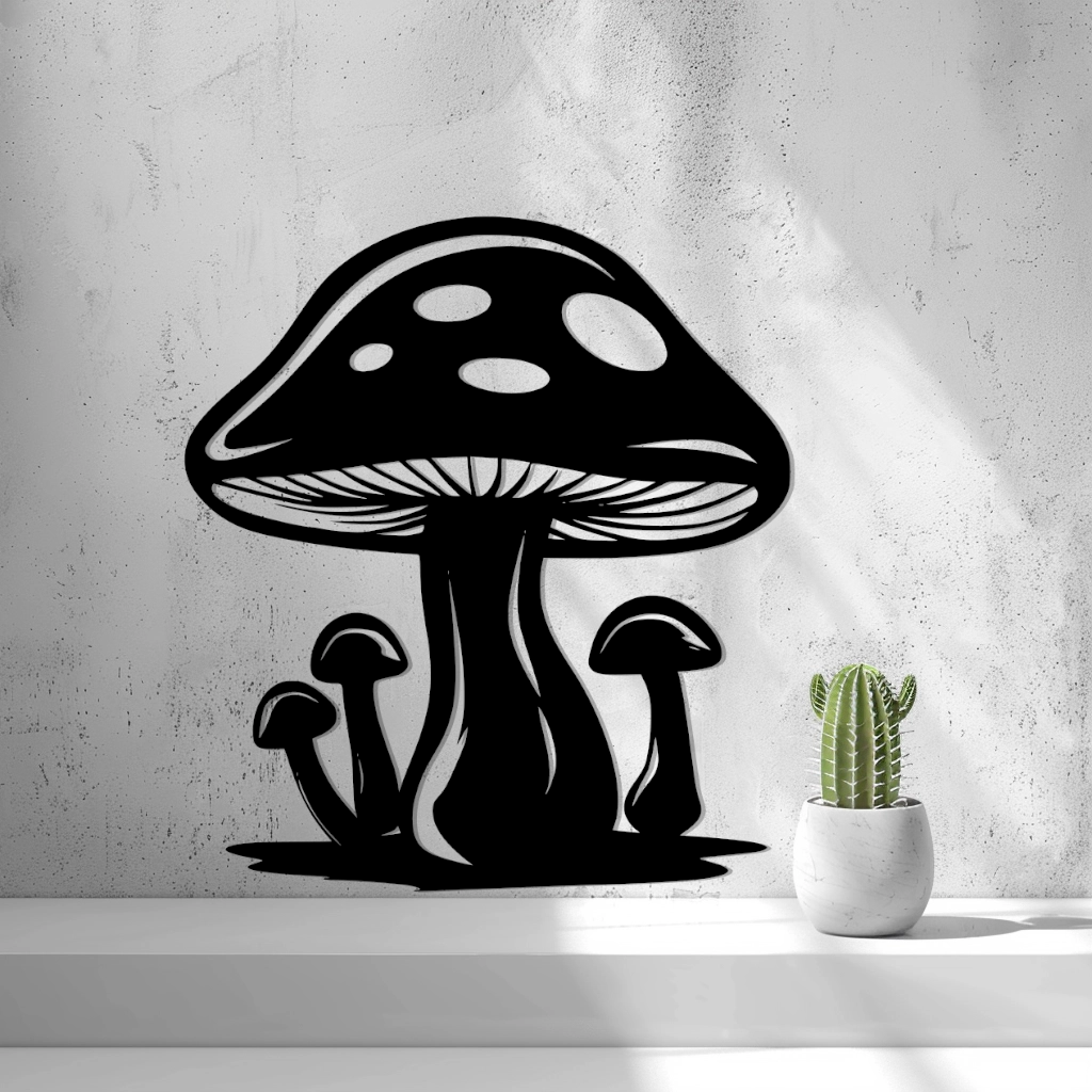 2D Mushroom Wall Art